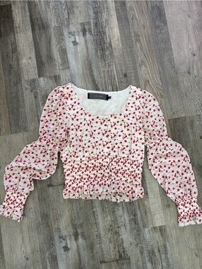 White/Red Floral Code x Mode Blouse
